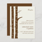Birch Trees Wedding Reception Card - Almond Informatiekaartje (Voorkant / Achterkant)