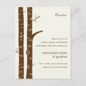 Birch Trees Wedding Reception Card - Almond Informatiekaartje (Voorkant)