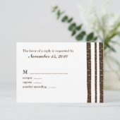 Birch Trees Wedding Response Cards RSVP Kaartje (Staand voorkant)