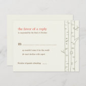 Birch Trees Wedding RSVP Card - Aangepast (Voorkant / Achterkant)