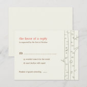 Birch Trees Wedding RSVP Card - Aangepast Kaartje (Voorkant / Achterkant)