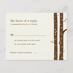 Birch Trees Wedding RSVP Card - Ammond