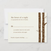 Birch Trees Wedding RSVP Card - Ammond Kaartje (Voorkant)