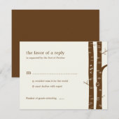 Birch Trees Wedding RSVP Card - Ammond Kaartje (Voorkant / Achterkant)