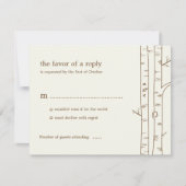Birch Trees Wedding RSVP Card - Sketchy (Voorkant)