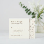Birch Trees Wedding RSVP Card - Sketchy Kaartje (Staand voorkant)