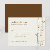 Birch Trees Wedding RSVP Card - Sketchy Kaartje (Voorkant / Achterkant)