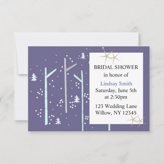 Birch Trees Winter Scene Vrijgezellenfeest Kaart (Voorkant)