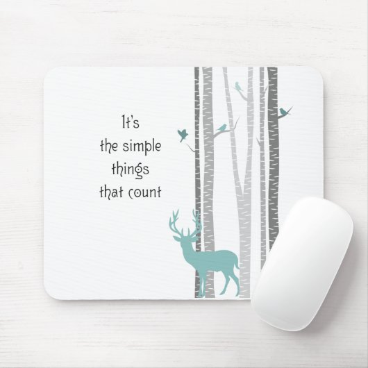 Birch Trees with Deer Simple Things Count Muismat (Met muis)