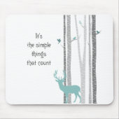 Birch Trees with Deer Simple Things Count Muismat (Voorkant)