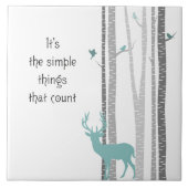 Birch Trees with Deer Simple Things Count Tegeltje (Voorkant)
