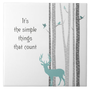 Birch Trees with Deer Simple Things Count Tegeltje