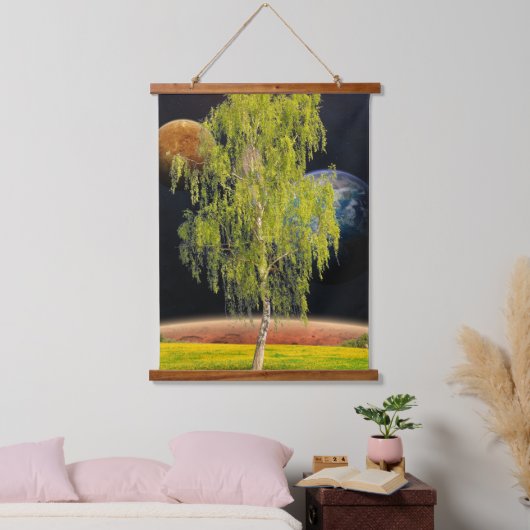 Birch van twee werelden hangend wandkleed (Slaapkamer)