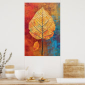 Birch Whimsy: AI-gegenereerd Herfst Leaf Poster (Keuken)