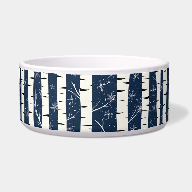 Birch Winter Wonderland Pattern Voerbakje (Voorkant)