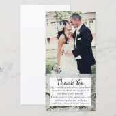 Birch Wood Bark Trouwfoto Dank u Kaarten (Voorkant / Achterkant)