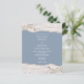 Birch Wood Dusty Blue Wedding Invitation (Staand voorkant)