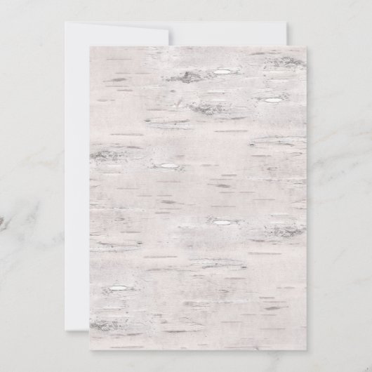 Birch Wood Dusty Blue Wedding Kaart (Achterkant)