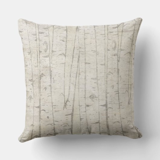 Birch wood met monogram bruiloft wergkussens kussen (Achterkant)