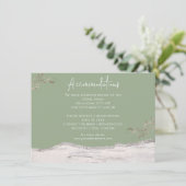 Birch Wood Sage Green Wedding Accommodo Enclo Informatiekaartje (Staand voorkant)