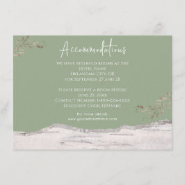 Birch Wood Sage Green Wedding Accommodo Enclo Informatiekaartje
