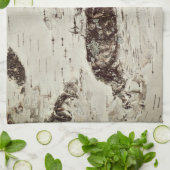 Birch Wood Tree Trunk Tea Towel Theedoek (Gevouwen)