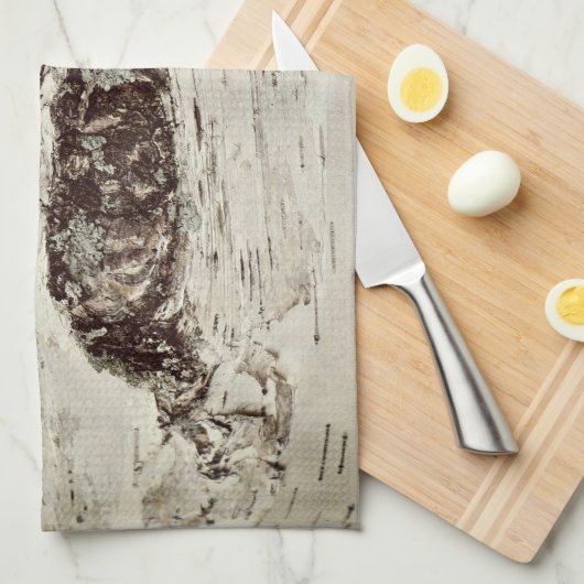 Birch Wood Tree Trunk Tea Towel Theedoek (Quarter Fold)
