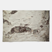 Birch Wood Tree Trunk Tea Towel Theedoek (Horizontaal)