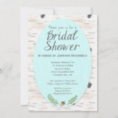 Birch Woodland Hand Drawn Bridal Shower Uitnodigin Kaart (Voorkant)