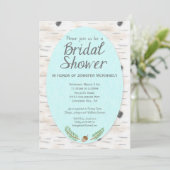 Birch Woodland Hand Drawn Bridal Shower Uitnodigin Kaart (Staand voorkant)