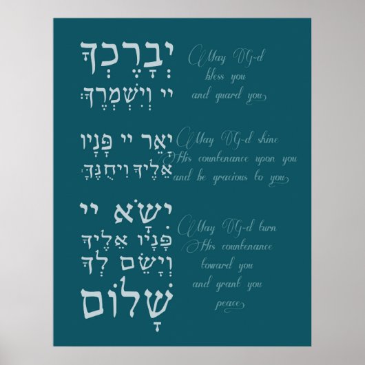 Birchat Kohanim - Priesterlijke zegen Poster (Voorkant)