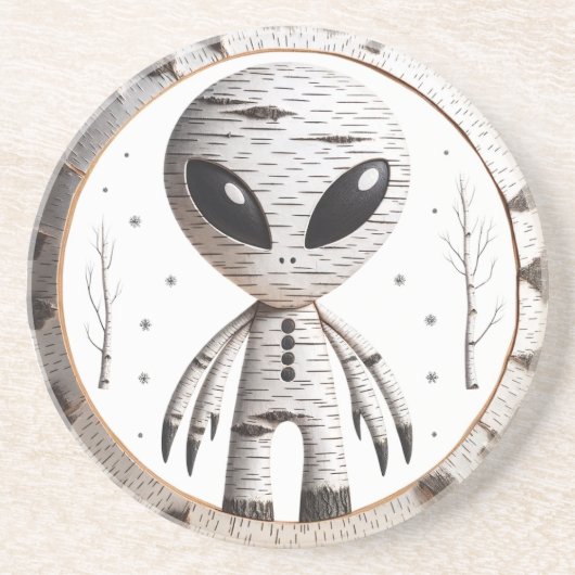 Birchbark Alien Onderzetter (Voorkant)