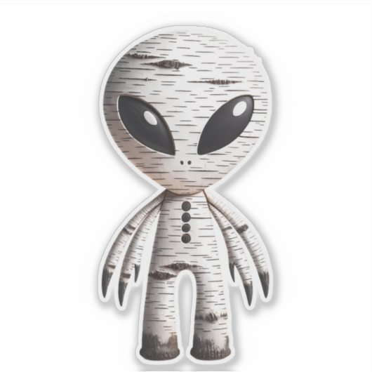 Birchbark Alien Sticker (Voorkant)