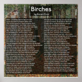 Birches van Robert Frost Compleet gedicht/Birkenwa Poster (Voorkant)