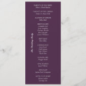 Birchtree Vogels Trouwprogramma Paarse Programmakaart (Achterkant)