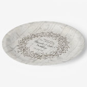 Birchwood bruiloft decor, rustieke berken hout kra papieren bordje (Gekanteld)