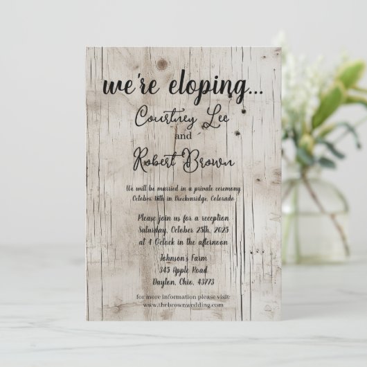 Birchwood Elopement Aankondiging (Staand voorkant)