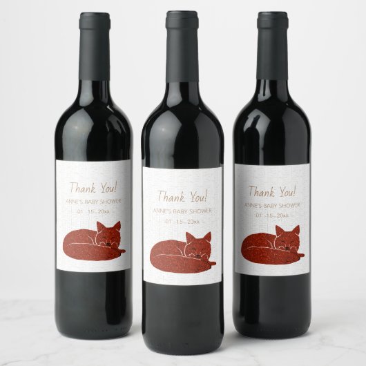 Birchwoods Snowy Fox Dank u Wijn Etiket (Flessen)