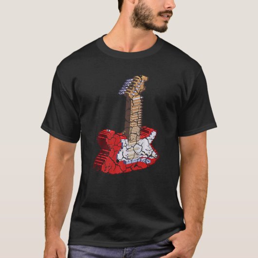 Birck Bas Rock Gitaar Afgeleid T-shirt (Voorkant)