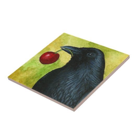 Bird 55 Crow raven Tegeltje (Zijkant)