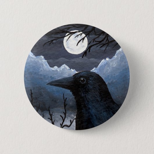 Bird 58 Crow Raven Ronde Button 5,7 Cm (Voorkant)