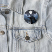 Bird 58 Crow Raven Ronde Button 5,7 Cm (In situ)