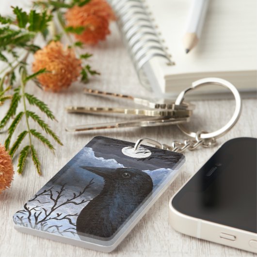 Bird 58 Crow Raven Sleutelhanger (Voorkant Rechts)