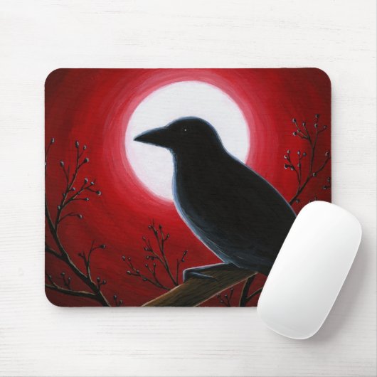 Bird 62 Crow Raven Muismat (Met muis)