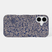 Bird and Anemone door William Morris Pattern iPhone 16 Hoesje (Achterkant horizontaal)