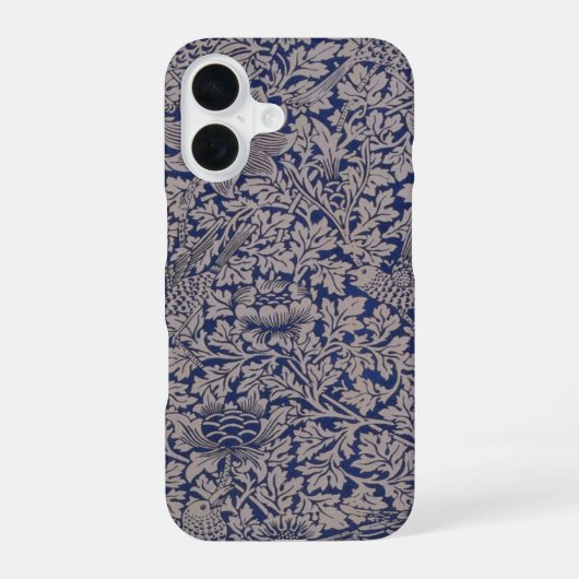 Bird and Anemone door William Morris Pattern iPhone 16 Hoesje (Achterkant)
