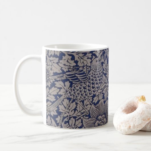 Bird and Anemone door William Morris  Pattern Koffiemok (Met donut)