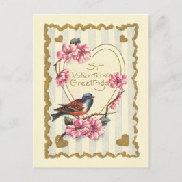 Bird and Bloom St Valentijns's Groeten Feestdagenkaart