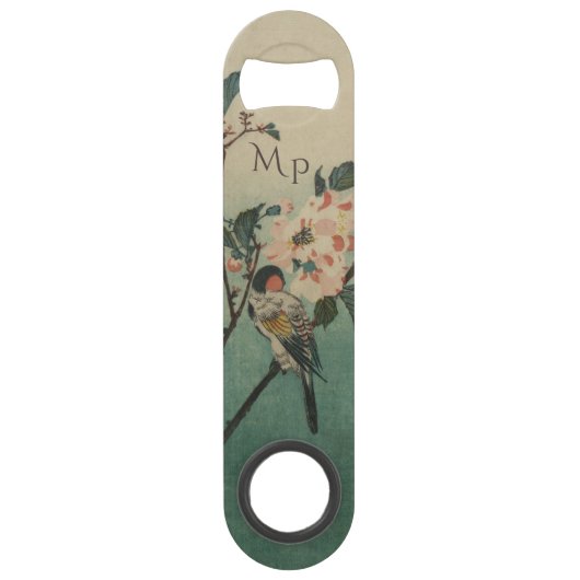  Bird and Blossom Illustration Art Monogram Speed Flessenopener (Voorkant)