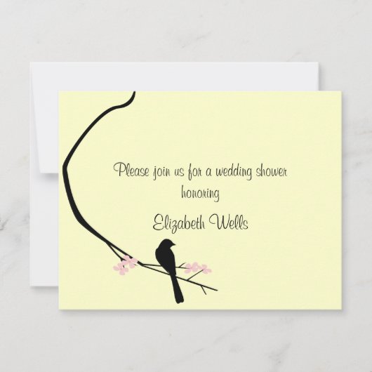 Bird and Blossom Invitation - Small Kaart (Voorkant)